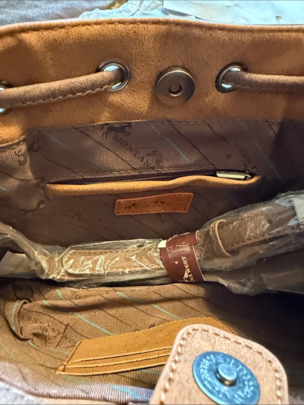 MONTANA WEST AZTEC FRINGE BUCKET BAG - Picture 11 of 13